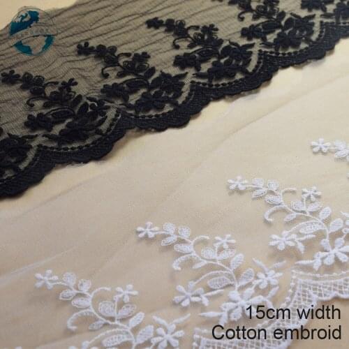10yards 15cm white embroid sewing ribbon guipure lace trim or fabric warp knitting DIY Garment Accessories free shipping#1806