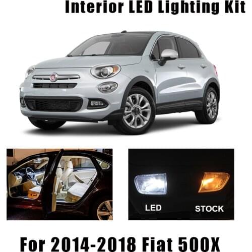 12pcs White Canbus Error Free LED License Plate Lamp Interior Map Dome Reading Lights Kit For Fiat 500X 2014 2015 2016 2017 2018