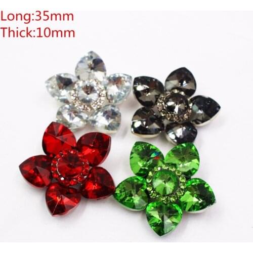 165191,1pcs 4color select Rhinestone inlaid metal buttons Clothing accessories Jewelry Accessories diy
