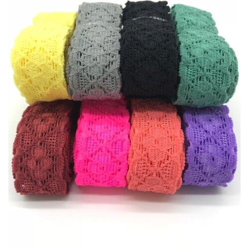 100Y/Lot 15 Colors 3/4" Lace Elastic Trim Ribbon for Hair Band DIY Headband Lace Edge Gift Webbing Garment Accessories