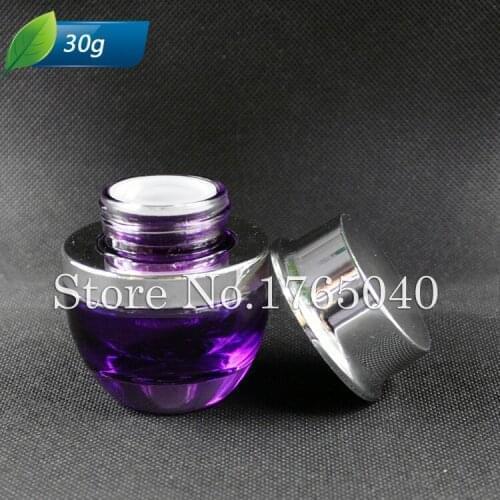 30g/ml green purple empty cosmetic cream jar bottle glass cream bottle cap/Sub bottle/cosmetics sample Bottle glass 200pcs/lot