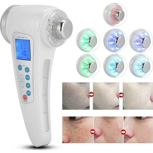 4 In1 Ultrasonic LED Photon Light Ion Face Ultrasound Skin Rejuvenation Spa Care