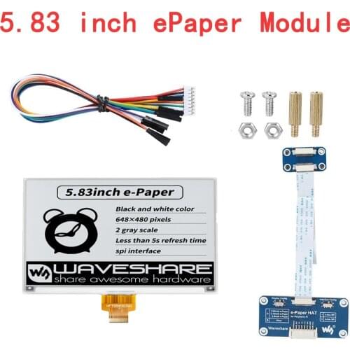 5.83 inch Epaper Eink E-paper E-ink Display Screen Module Board HAT Kit for Arduino STM32 Raspberry Pi Zero W WH 3B Plus 4 4B
