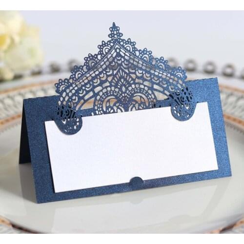 50pcs Laser Cut Lace Flower Table Name Place Cards Favor Table Name Message Setting Card Wedding Birthday Party Favor Decoration
