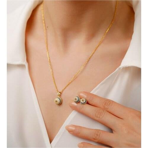 925 sterling Silver Necklace Set Eye The Genres Change Jewelry Set Quality Suit Stylish Design Wink attractive Convenient 2021 Trend style New Fashion