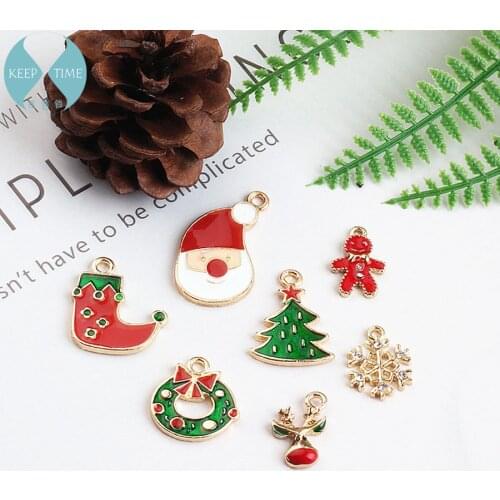 DIY Accessories Accessories Alloy Santa Claus Snowflake Elk Stockings Snowman Earrings Earrings Material Pendants