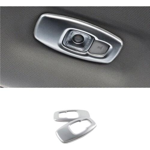 For Renault Kadjar 2015 2016 2017 ABS Matte Interior Rear Roof Dome Reading Light Lamp Cover Trim 2pcs Car Styling Accessories