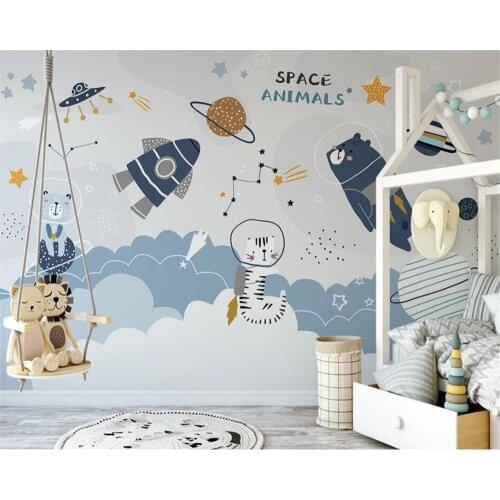 Beibehang Custom European hand-painted rocket childrens room background home decoration modern papel de parede wallpaper