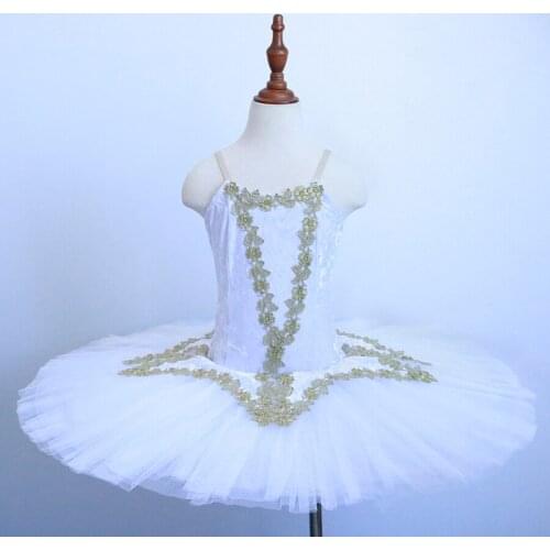 White Swan Lake Ballet pattern Tutu Costume Girls Children Ballerina Dress For Girls Kids Ballet pancake Dress Dancewear