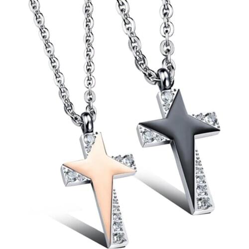 Stainless Steel Christ Cross Star Women Delicate Fashion Pendant Necklace Jewelry Gift For Him with Chain