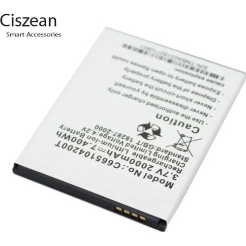 Ciszean 10x 3.7V 2000mAh Replacement Li-ion Battery C665104200T For BLU Studio 5.0 S D-570 D570 D570A D572A Y530Q batteries