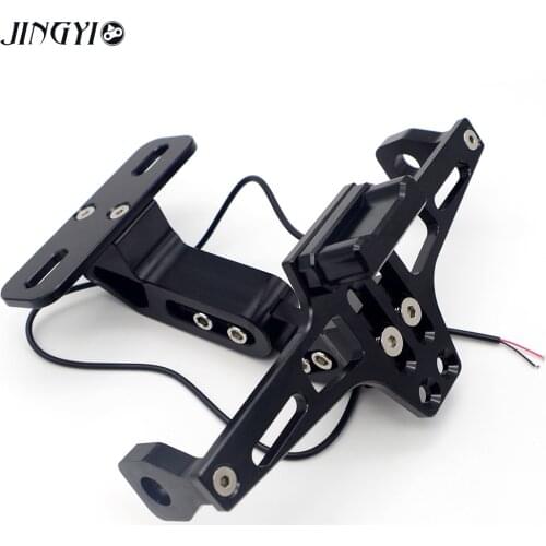 CNC Motorcycle License Plate Holder Moto Rear Tidy Bracket With Led Lamp For honda cbr 600 f4i z900rs suzuki gs 500