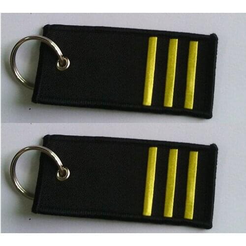 Copilot Badge of Rank Keyring 3 Stripes Embroidery on Both Sides