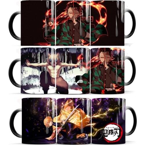 Demon Slayer: Kimetsu No Yaiba Heat Temperature Sensitive Mug Color Changing Cartoon Anime Coffee Mug Cups Drop Shipping Mugs
