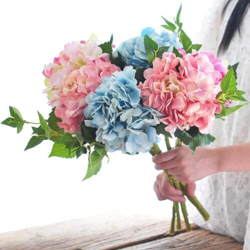 European Hydrangea Artificial Flowers Home Living Room Table Flower Arrangement Soft Decorative Floral Wedding Flowers