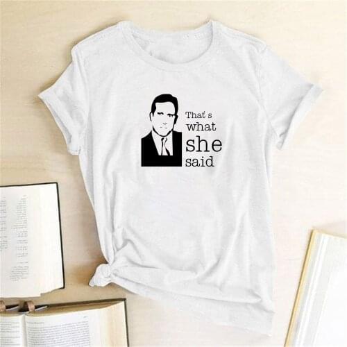 The Office T Shirt Michael Scott The Original Thats What She Said TV Tshirt Summer Short Sleeve Round Neck Harajuku Funny Tops