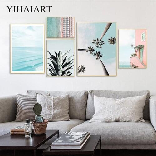 Coastal Sea Beach Canvas Poster Nordic Seascape Wall Art Print Painting Scandinavian Decoration Picture Modern Living Room Decor