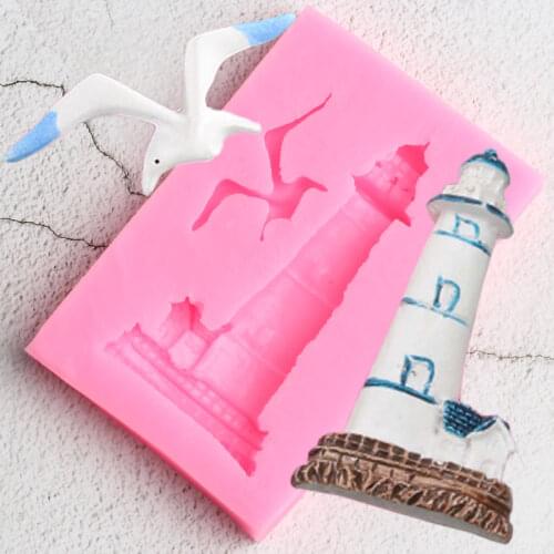 Lighthouse Bird Silicone Mold Seagull DIY Cake Decorating Tools Cupcake Cookie Baking Molds Candy Clay Chocolate Gumpaste Moulds