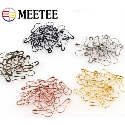 Meetee 100pcs 21.5X9.3mm Metal Safety Pins Buckle Garmnet Label Pin Hook Buckles DIY Brooch Shawl Decor Hang Clasp Accessories