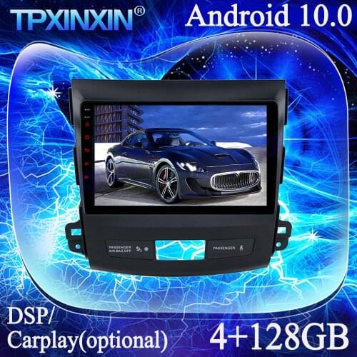 4+128G For Mitsubishi Outlander 2007-2012 Android 10.0 PX6 IPS Carplay Multimedia Player Tape Recorder GPS Navigation Auto Radio