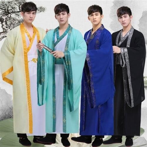 Men Hanfu Adult Traditional Chinese Clothing Folk Dance Ancient Costume Stage Performance Singers Tang Suit Festival Outfit