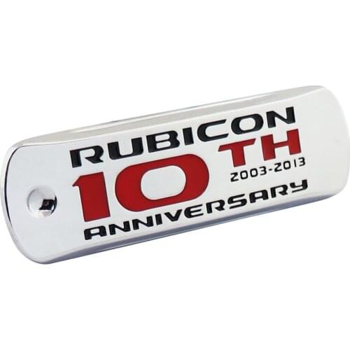 Chrome RUBICON 10TH ANNIVERSARY for Door Fender trunk Emblem Badge Sticker