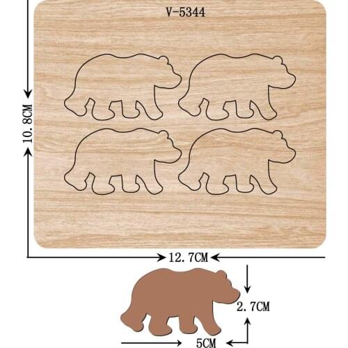 New Bear wooden dies cutting dies for scrapbooking Multiple sizes V-5344