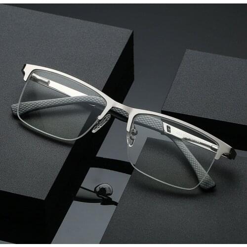 Half Frame Business Reading Glasses Square Men Women Anti Blue Light Fashion Reading Eyeglasses Reading Glasses Metal Readers