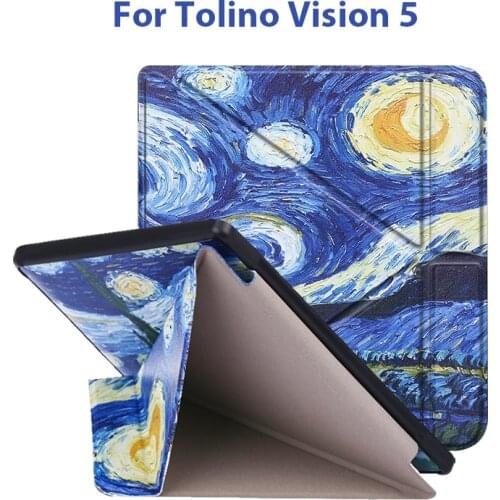 Origami Stand Case for Tolino Vision 5 7 inch 2019 e-book e-reader sleep cover smart funda capa skin shell + screen protector