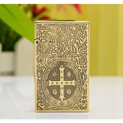 Original Pure Copper Kerosene Lighter Zorro Z-552 Brass Fine Carving CON Pattern Steel Sound Business Gift With Box