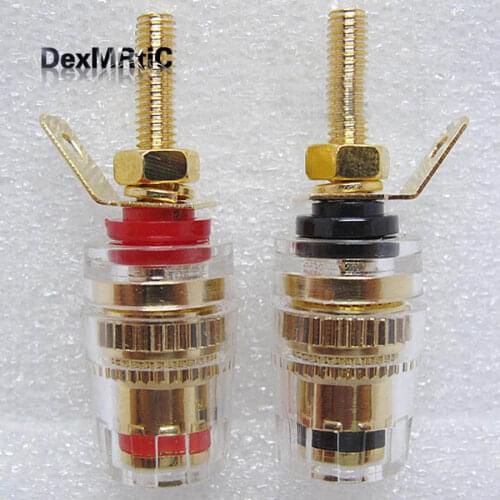 A pair Banana connector Copper Binding Post banana plug sockets for Loudspeakers Posts New