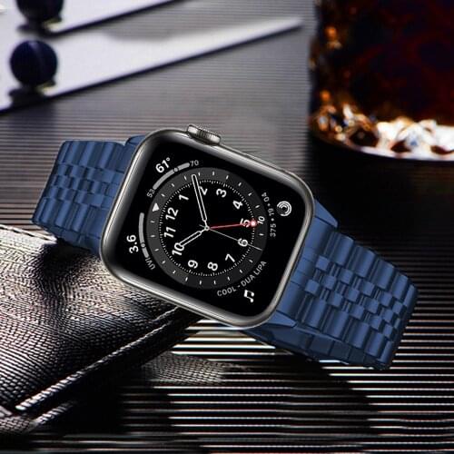 Watchband for apple watch band 44mm 40mm series 6 5 4 se strap for iwatch belt 3 42mm 38mm Luxury Stainless Steel link Bracelet