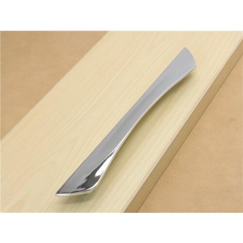 Modern simple zinc alloy kitchen handle Bright chrome cabinet6.3"pull handle Wardrobe door drawer handle bedside table knob160mm