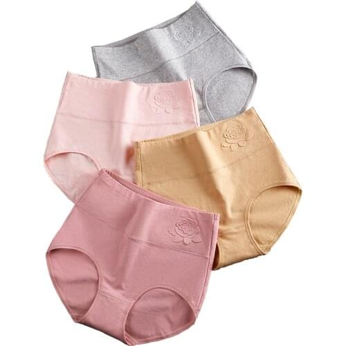 Plus Size Panties Women pure Cotton Womens elastic soft abdomen Underwear High Waist Briefs Underpant slim fit panties Lady