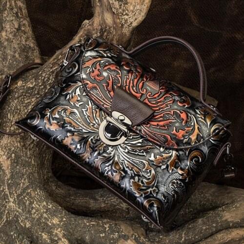 High Quality Women Genuine Leather Bag Cross Body Handbag Tote Pouch Brush Color Vintage Sling Shoulder Messenger Top Handle Bag