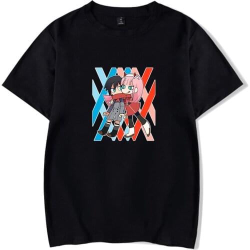 Darling in the FranXX Fashion Printing Short Sleeve T-shirt Harajuku Hip Hop Women Men T-shirt O-Neck Summer Funny Cotton Tee