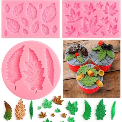 1PC Leaf Silicone Mold Resin Mold Fondant Molds DIY Cake Decorating Tools Chocolate Gumpaste Mould