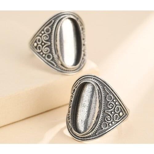 10*20mm 925 STERLING SILVER Semi Mount Bases Blanks base blank Pad men ring Setting jewelry findings (without stone) A5405