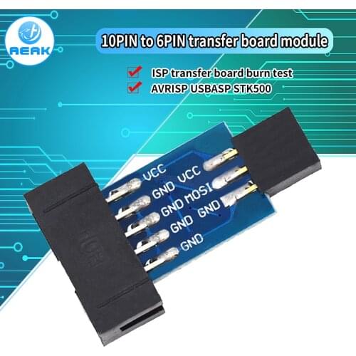 10 Pin to 6 Pin Adapter Board for AVRISP MKII USBASP STK500 High Quality