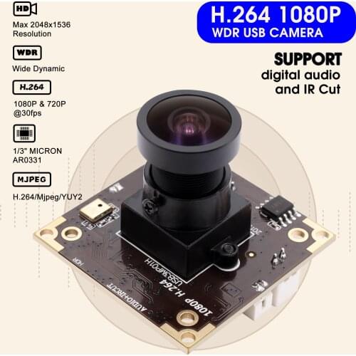 10pieces 3mp High Resolution H.264/MJPEG/YUY2 USB2.0 Aptina AR0331 CMOS Wide Angle M12 lens USB 2.0 WDR Webcam Camera Module
