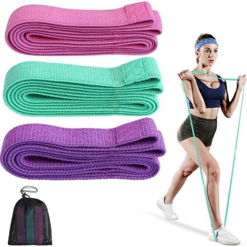 3Pcs Fabric Booty Long Resistance Bands Cloth Legs Butt Exercise Bands Elastic Hip Bands Fitness Workout Strength Training Loops