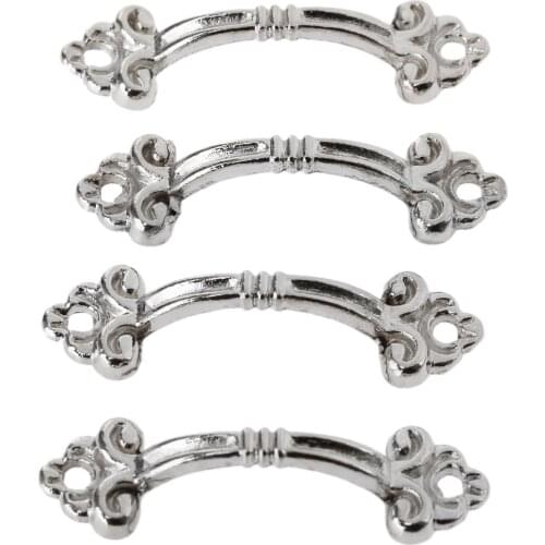 4Pcs 48x14mm Furniture Handle Cabinet Knob and Handle Decorative Jewelry Box Drawer Cupboard Handle Pull Knob Furniture Fittings