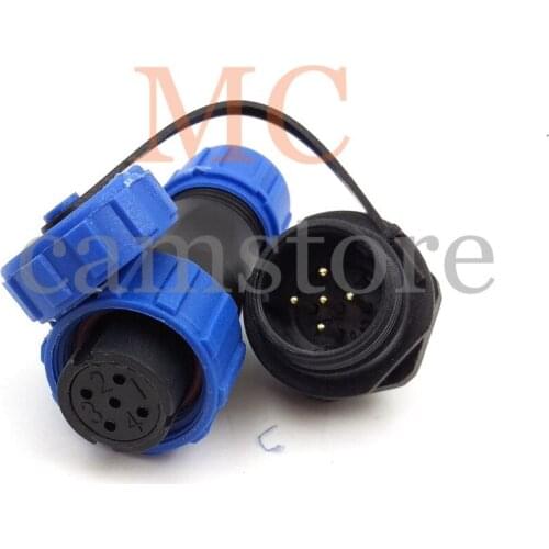 SP13 5pin Waterproof Connector, IP68 Aviation Plug-female and socket-male LED power cable connector
