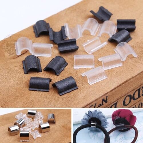 50pcs Hair Rope Base Settings Plastic Buckle Hair Ring Holder For Diy Making Hair Rope Accessories Handmade Materials Findings