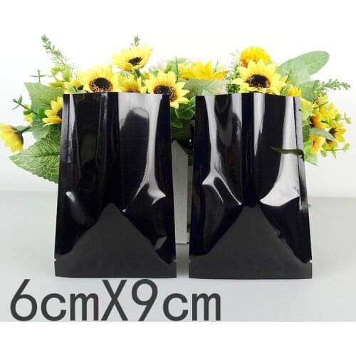 Free Shipping 6*9cm 200Pcs/Lot Open Top Black Aluminum Foil Plastic Package Bags Vacuum Pouches Food Storage Heat Seal Mylar Bag