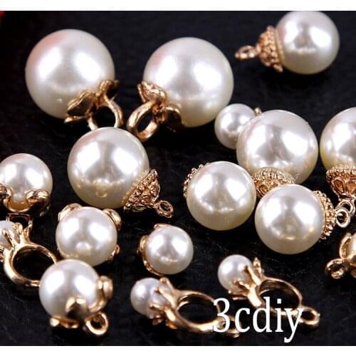 20pcs Artificial Pearl Beads Teardrop Pearl Applique Decoration Necklace Bracelet Pendant Beads for DIY Clothes Jewelry Making