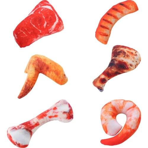 Simulation Meat Squeak Sound Molar Doll Dog Playing Plush Chewing Bite Chicken Leg Interactive Durable Pet Toys