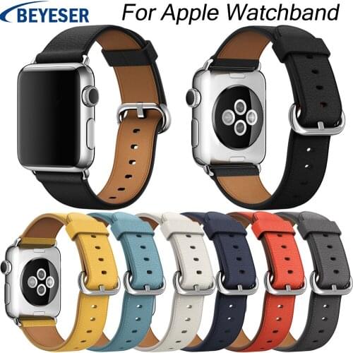 Leather Watchband for Apple Watch Band Series 4/3/2/1 38mm 42mm Qualit Leather for Watch Sports Strap 40mm 44mm Series 1&2&3