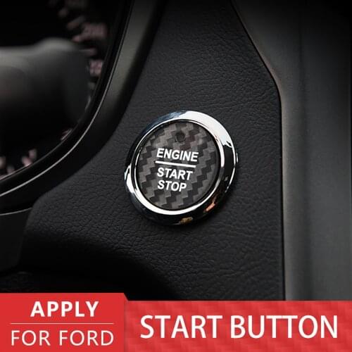For Ford Fox Forex Road Shaker Taurus Sharp World Mondeo F-150 Explorer Car Carbon Fiber Engine Start Stop Switch Button Cover