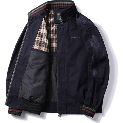 2021 high-quality jacket mens 96% cotton spring and autumn loose large size jacket middle-aged mens casual wear winter wear